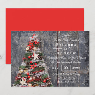 Rustic Wood Land Julgran Stars Bröllop
