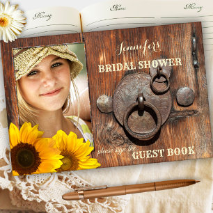 Rustic Wood Land Möhippa Photo Guest Bok