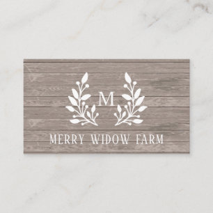 Rustic Wood Laurel Monogrammed Affärskort Visitkort