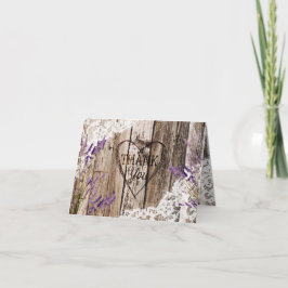 Rustic Wood Lavender Snöre tackkort