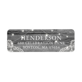 Rustic Wood Light Snöre Bröllop Adress Returadress Etikett