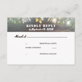 Rustic Wood Ljus Bröllop OSA Kort