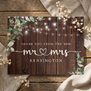 Rustic Wood Ljus Eucalyptus Nya ledamoten Tack Vykort