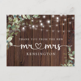 Rustic Wood Ljus Eucalyptus Nya ledamoten Tack Vykort