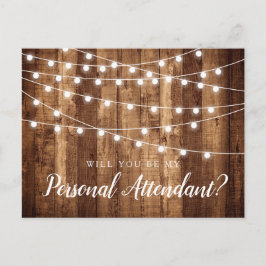 Rustic Wood & Ljus Personal Attendant Frieri Vykort