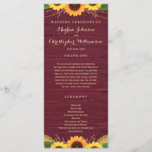 Rustic Wood Ljus Snöre Burgundy Solros Bröllop