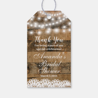 Rustic Wood Ljus Snöre Möhippa Tack Presentetikett