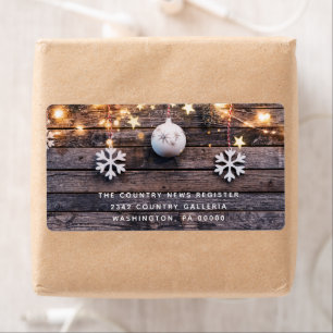 Rustic Wood Ljus Stars God jul Fraktsedel