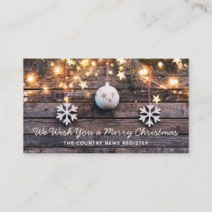 Rustic Wood Ljus Stars God jul Visitkort