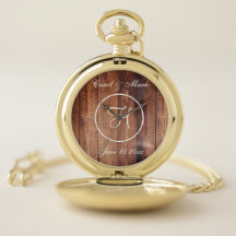 Rustic Wood look Bröllop Monogram