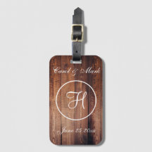 Rustic Wood look Bröllop Monogram