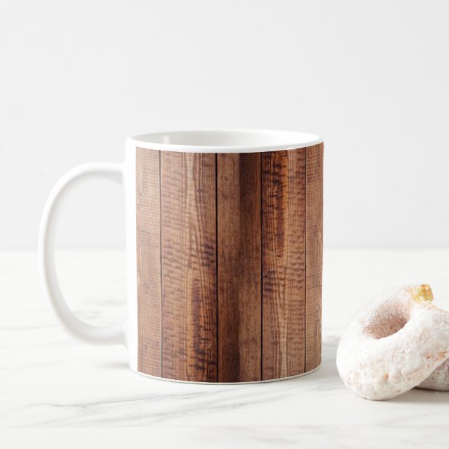 Rustic Wood-look Coffee Mugg (Med munk)