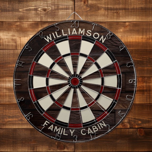 Rustic Wood-look-familjen Reunion Darttavla (Rustic Family Custom Games Room Dartboard)