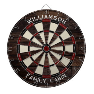 Rustic Wood look Typography Family Games-rum Darttavla