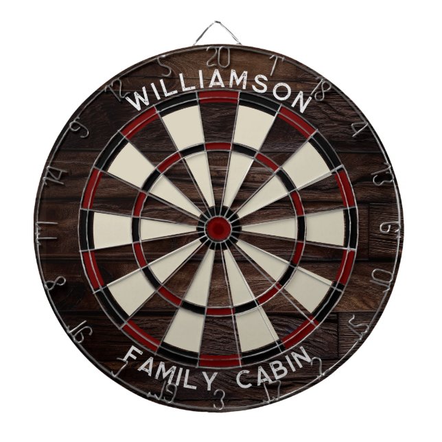 Rustic Wood look Typography Family Games-rum Darttavla (Framsidan)
