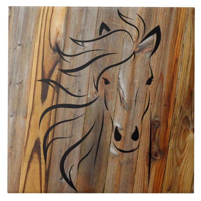 Rustic Wood look Vild Horse Kakelplatta (Framsidan)