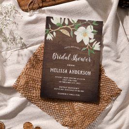 Rustic Wood Magnolia Southern Möhippa Inbjudningar
