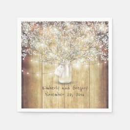 Rustic Wood Mason Burk Babyns andedräkt Barn Bröll Pappersservett