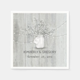 Rustic Wood Mason Burk Babyns andedräkt Barn Bröll Pappersservett