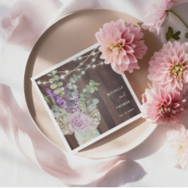 Rustic Wood Mason Burk Bröllop Pappersservett