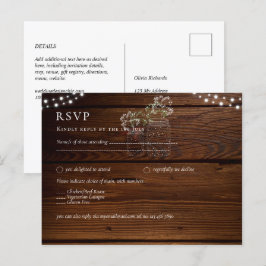Rustic Wood Mason Burk Ljus Gypsophila OSA Vykort