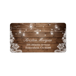 Rustic Wood Mason Burk String Ljus Snöre Adressetikett