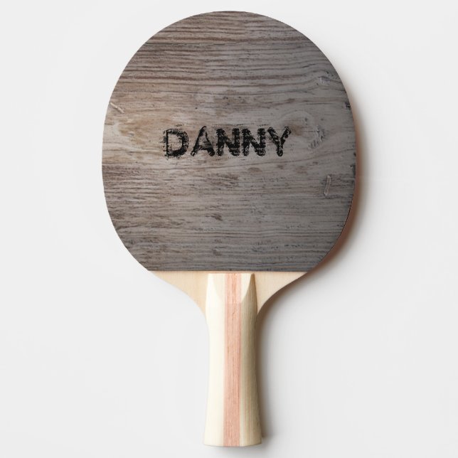 Rustic Wood med ditt namn Ping Pong Paddle Pingisracket (Framsidan)