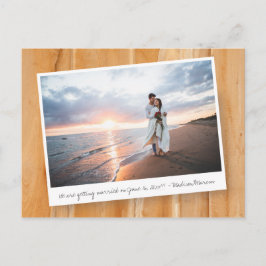 Rustic Wood med fotomall | Spara datumet Vykort