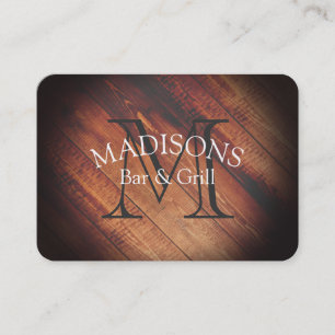 Rustic Wood med Monogram Visitkort