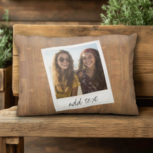 Rustic Wood med Square Photo Ram Prydnadskudde