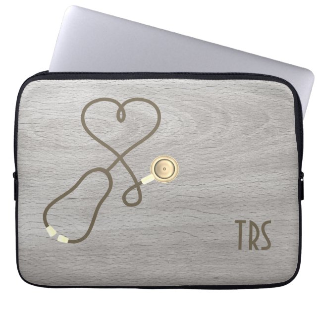 Rustic Wood Medical Doktor eller Nurse Laptop slee Laptop Fodral (Framsidan)