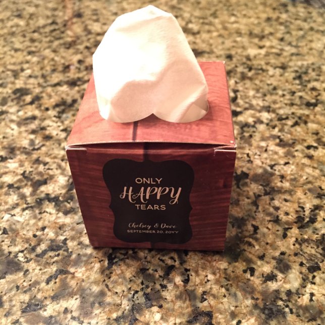 Rustic Wood Mini Bröllop Tissue Boxes Presentaskar (Add a few tissues for the perfect tiny tissue box favor!)