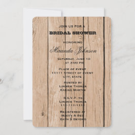 Rustic Wood Möhippa Inbjudningar