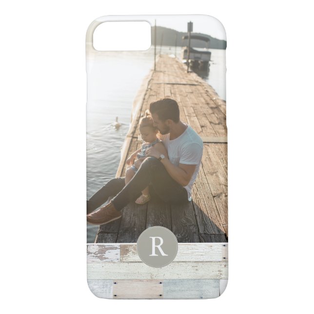 Rustic Wood + Monogram Case-Mate iPhone Skal (Baksida)