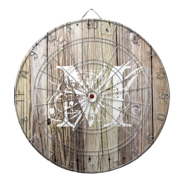 Rustic Wood Monogrammed Darttavla (Framsidan)