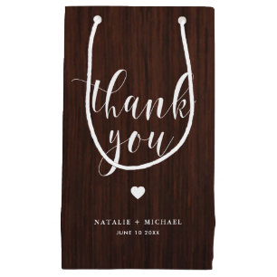 Rustic Wood Mönster Tack Gift Bag med fet stil