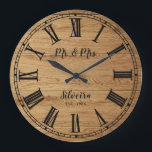 Rustic Wood Mr. Farmhouse Custom Name Wooden Stor Klocka<br><div class="desc">.</div>