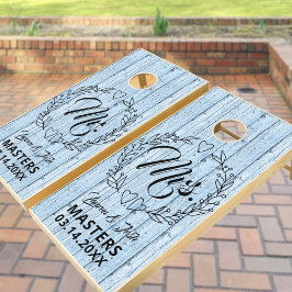 Rustic Wood Mr. och Par Blue