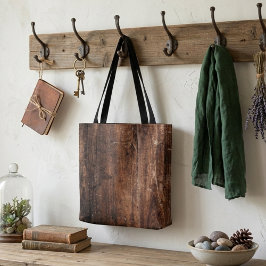 Rustic Wood Nature Tote Bag Tygkasse