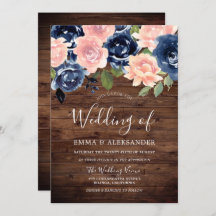 Rustic Wood  & Navy Blommigt Bröllop