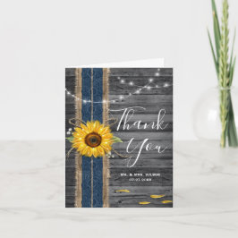 Rustic Wood Navy Blue Snöre Photo Sunsun Bröllop Tack Kort