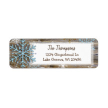 Rustic Wood och julen Snöflingor Adress