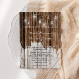 Rustic Wood och Lanternor Bröllop Inbjudningar