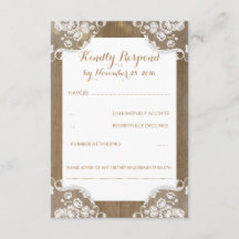 Rustic Wood och Snöre Bröllop OSA