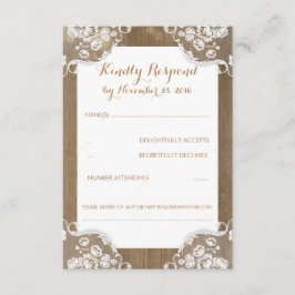 Rustic Wood och Snöre Bröllop OSA Kort