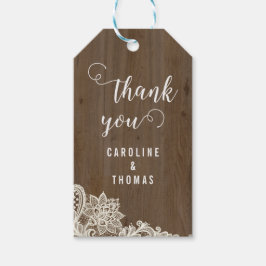 Rustic Wood och Snöre Gift Märkres Presentetikett