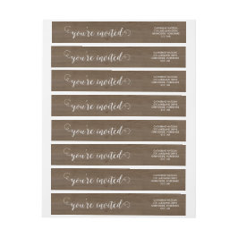 Rustic Wood och Snöre Wraparound Etikettband