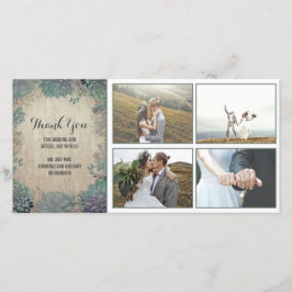 Rustic Wood och Succulents Bröllop Tack Kort