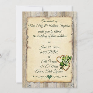 Rustic Wood & Old Papper, Lily & Hearts Meddelande