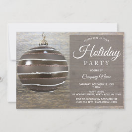Rustic Wood Ornament Corporate Julfest Inbjudningar